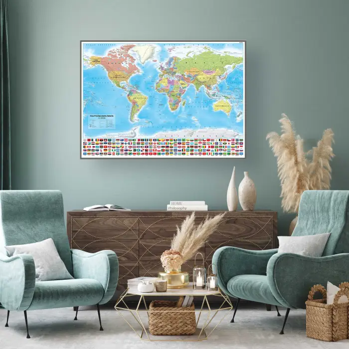 Aranż - Świat polityczny, mapa ścienna 1:21 200 000, ArtGlob
